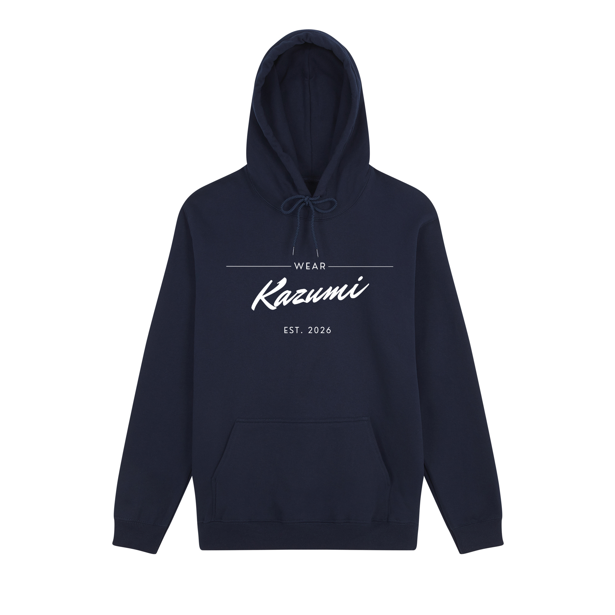 Minimalist Kazumi Hoodie — Navy Front | Wear Kazumi