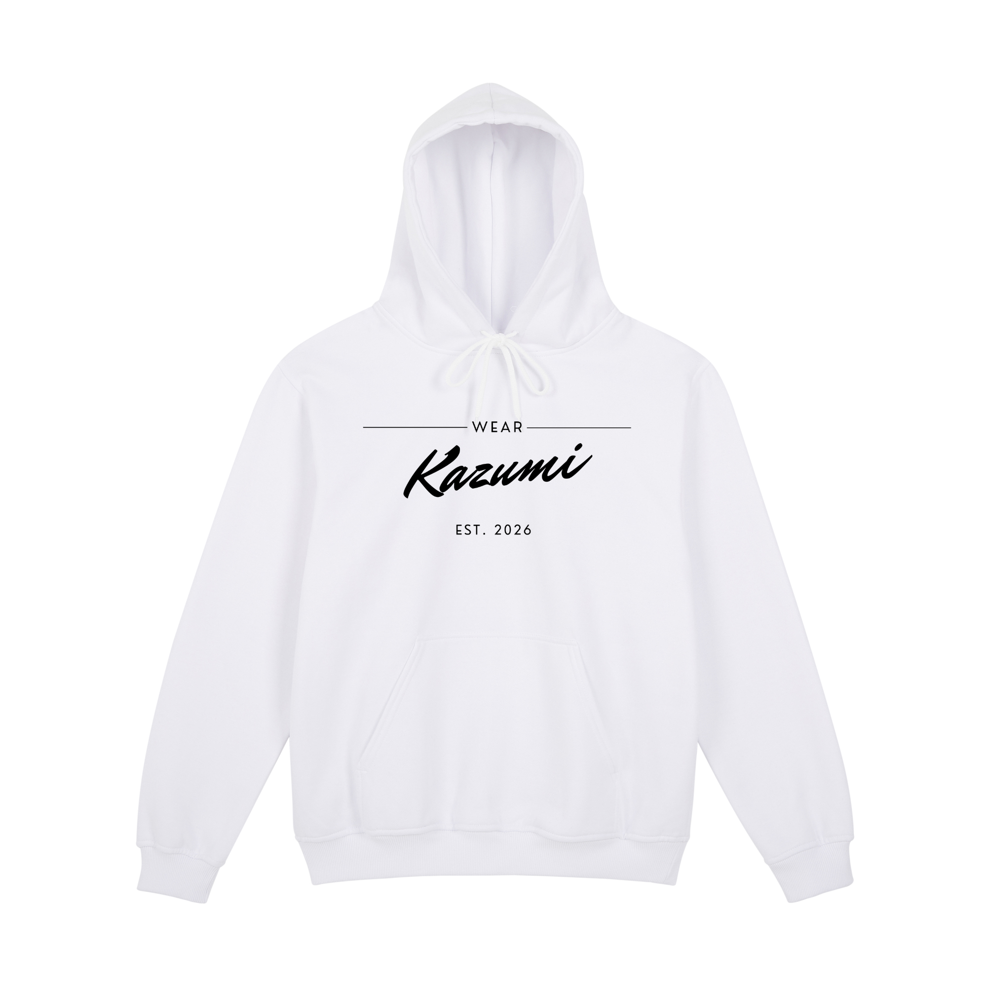 Minimalist Kazumi Hoodie — White Front | Wear Kazumi