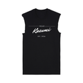 Minimalist Kazumi Muscle Tee — Black Front | Wear Kazumi