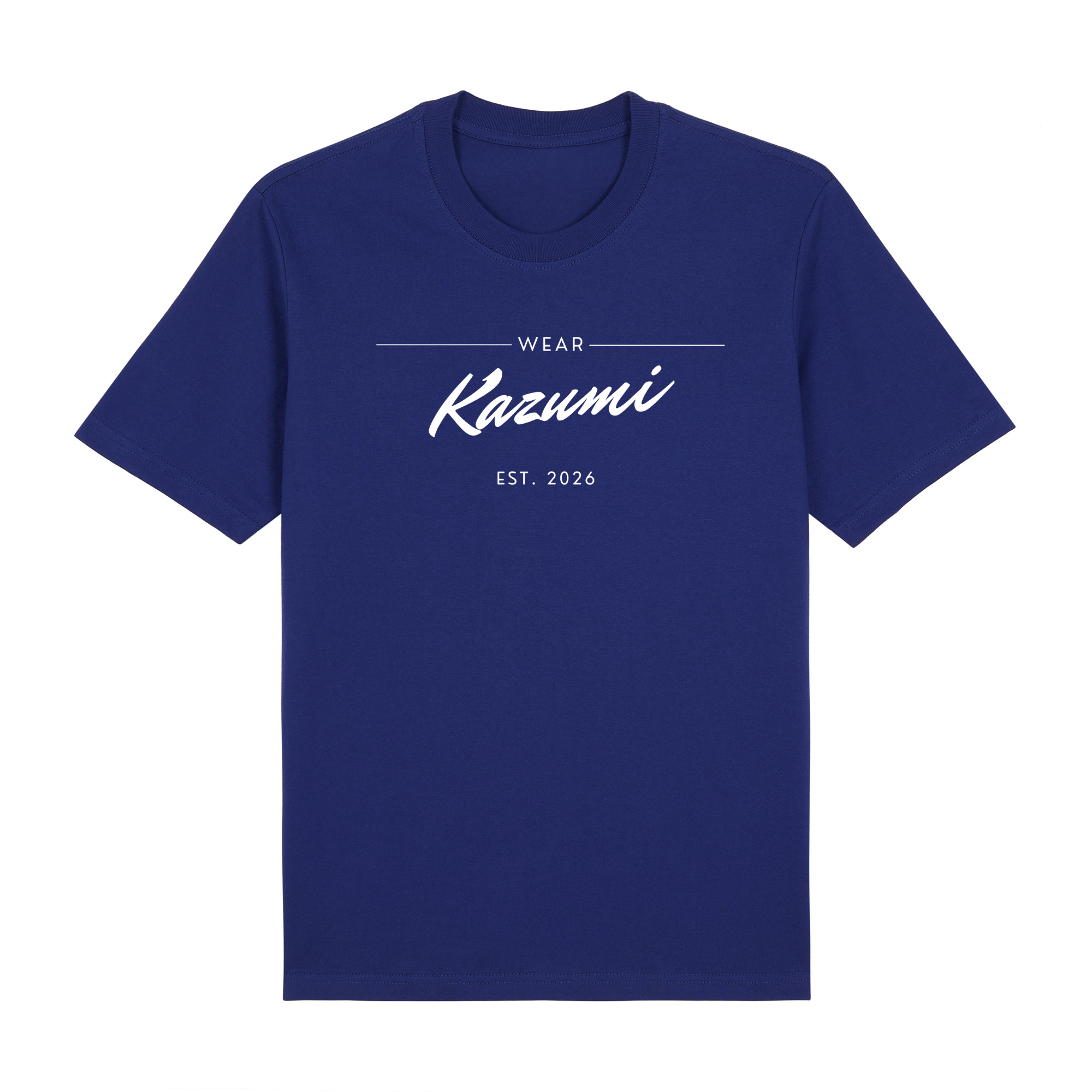 Minimalist Kazumi Premium T-Shirt — Blue Front | Wear Kazumi