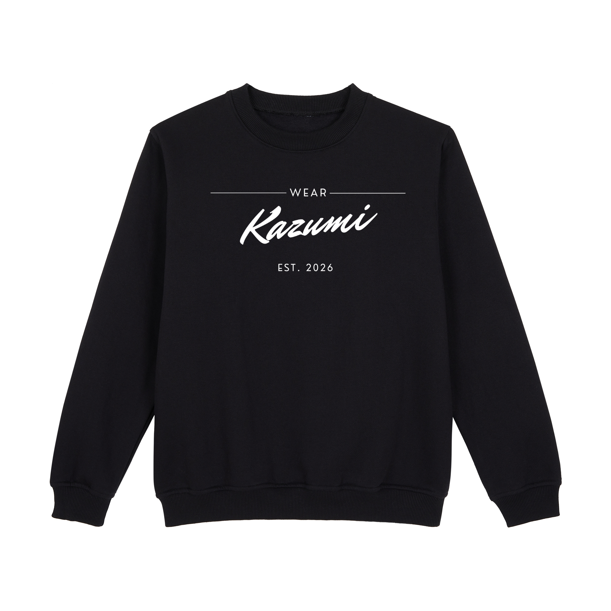Minimalist Kazumi Sweatshirt — Black Front | Wear Kazumi