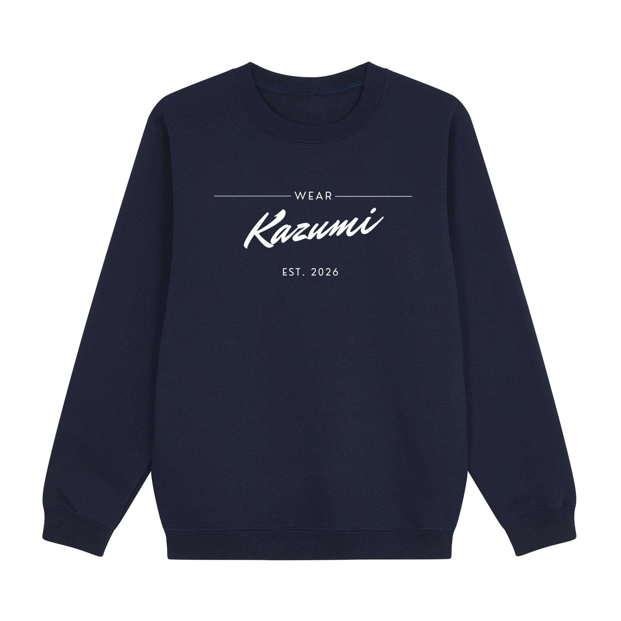 Minimalist Kazumi Sweatshirt — Navy Front | Wear Kazumi