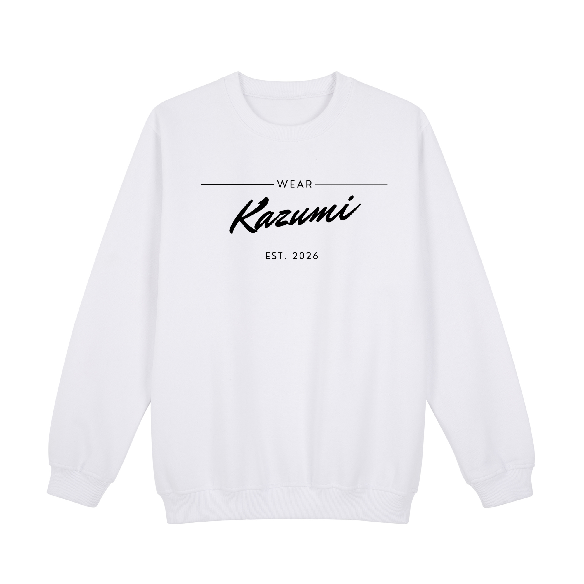 Minimalist Kazumi Sweatshirt — White Front | Wear Kazumi