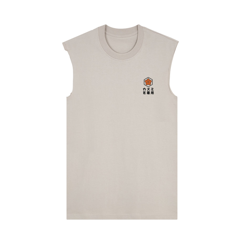 Noodles Muscle Tee — Oat Front | Wear Kazumi