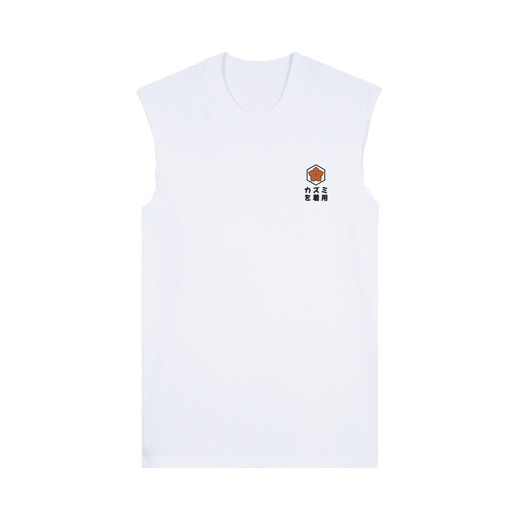 Noodles Muscle Tee — White Front | Wear Kazumi
