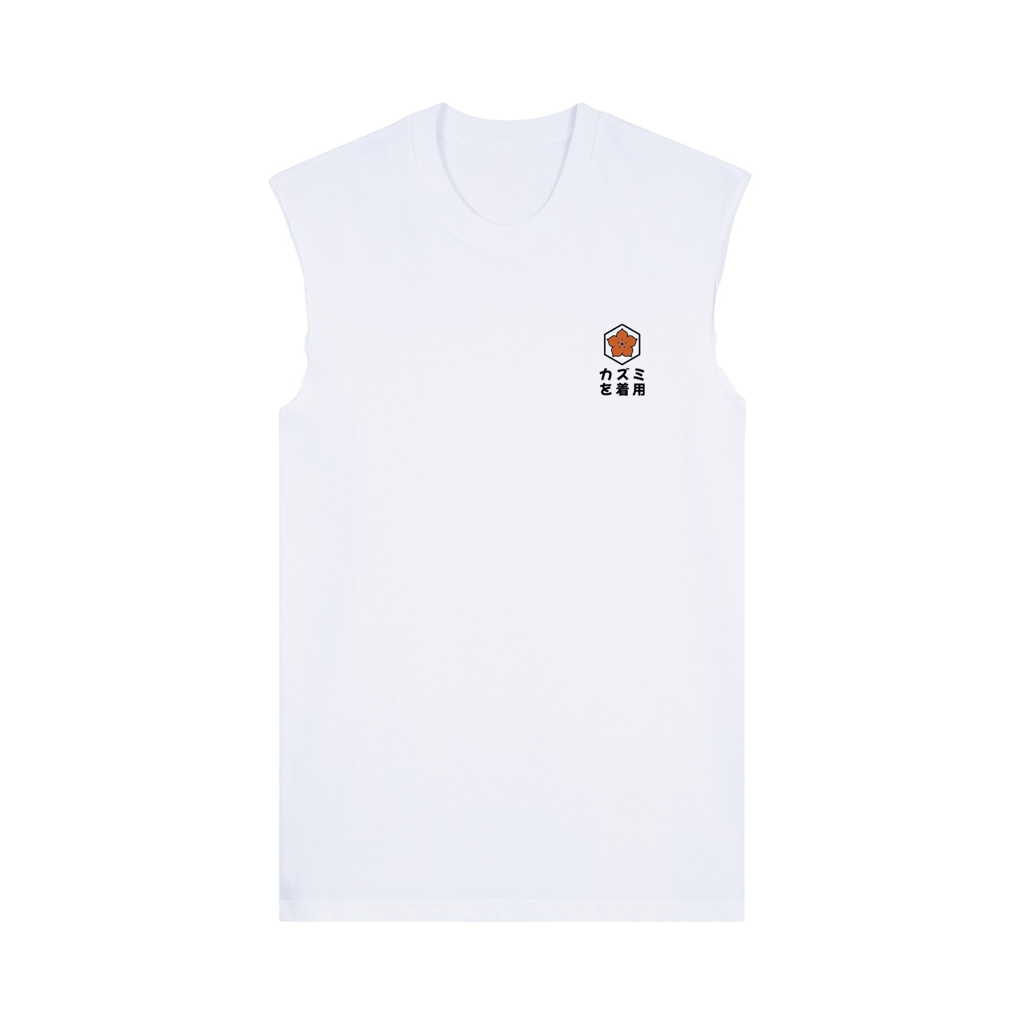 Noodles Muscle Tee — White Front | Wear Kazumi