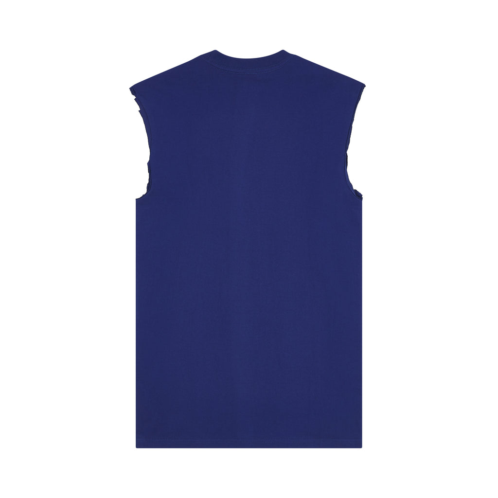 Oni Mask Muscle Tee — Blue Back | Wear Kazumi