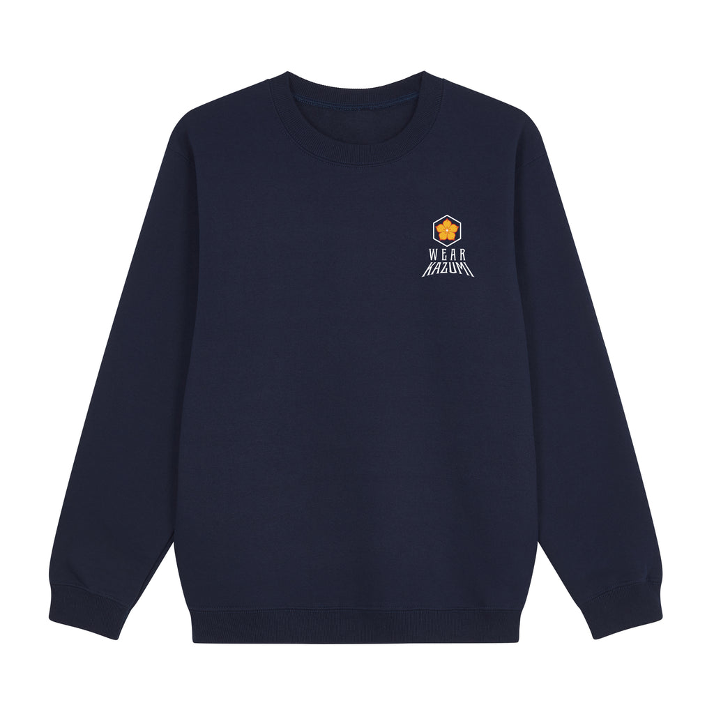 Oni Mask Sweatshirt — Navy Front | Wear Kazumi