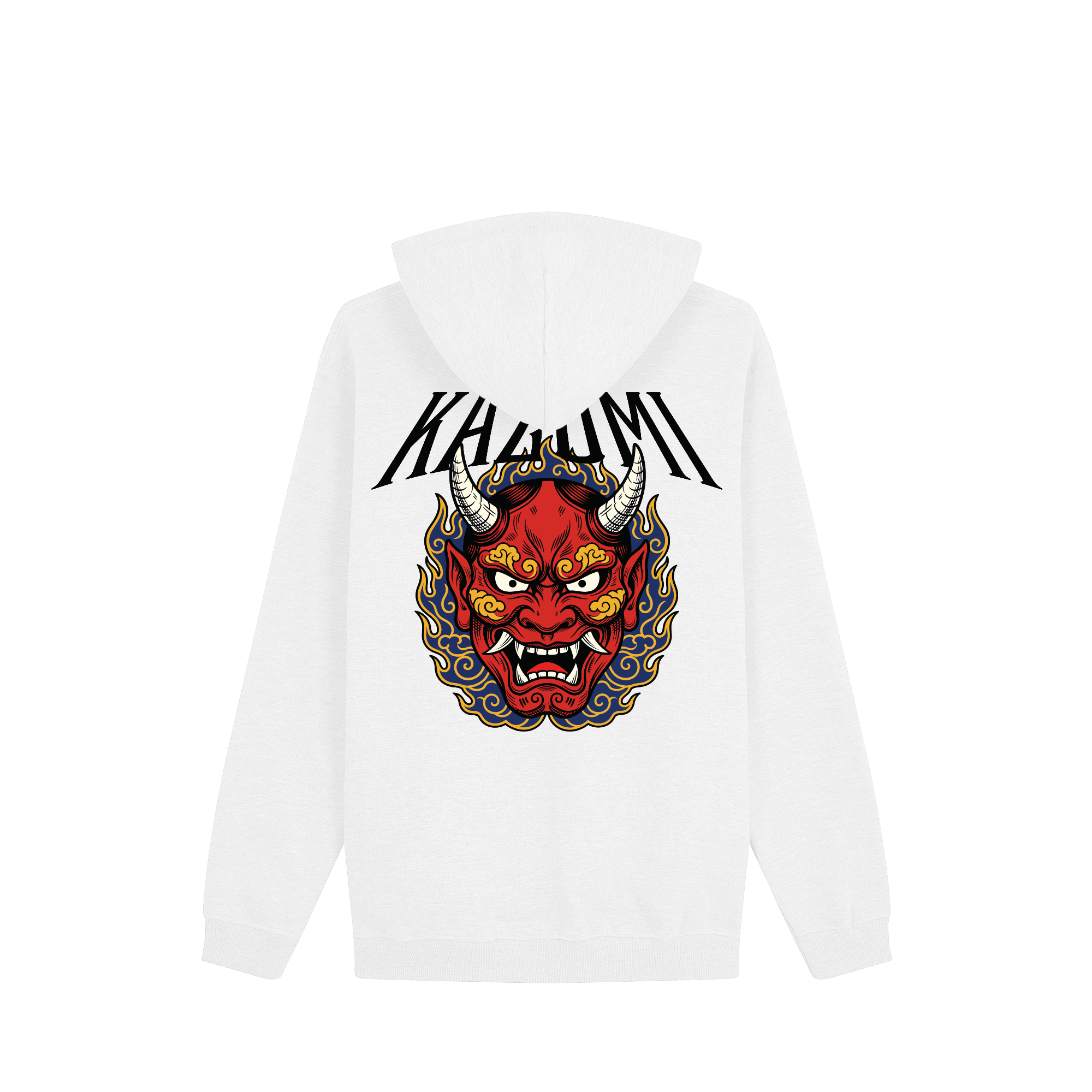 Oni Mask Hoodie — White Back | Wear Kazumi