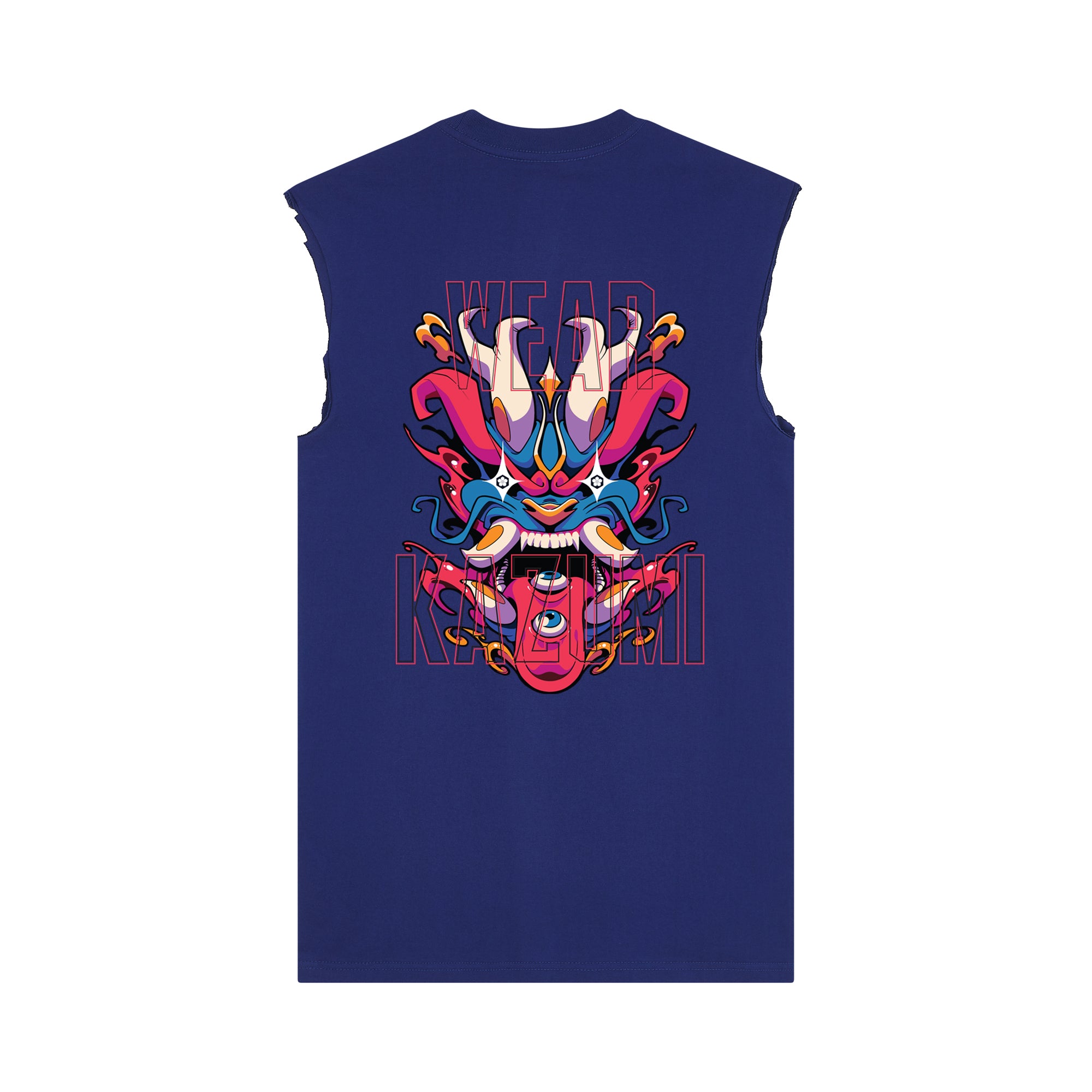 Ryu Muscle Tee — Blue Back | Wear Kazumi