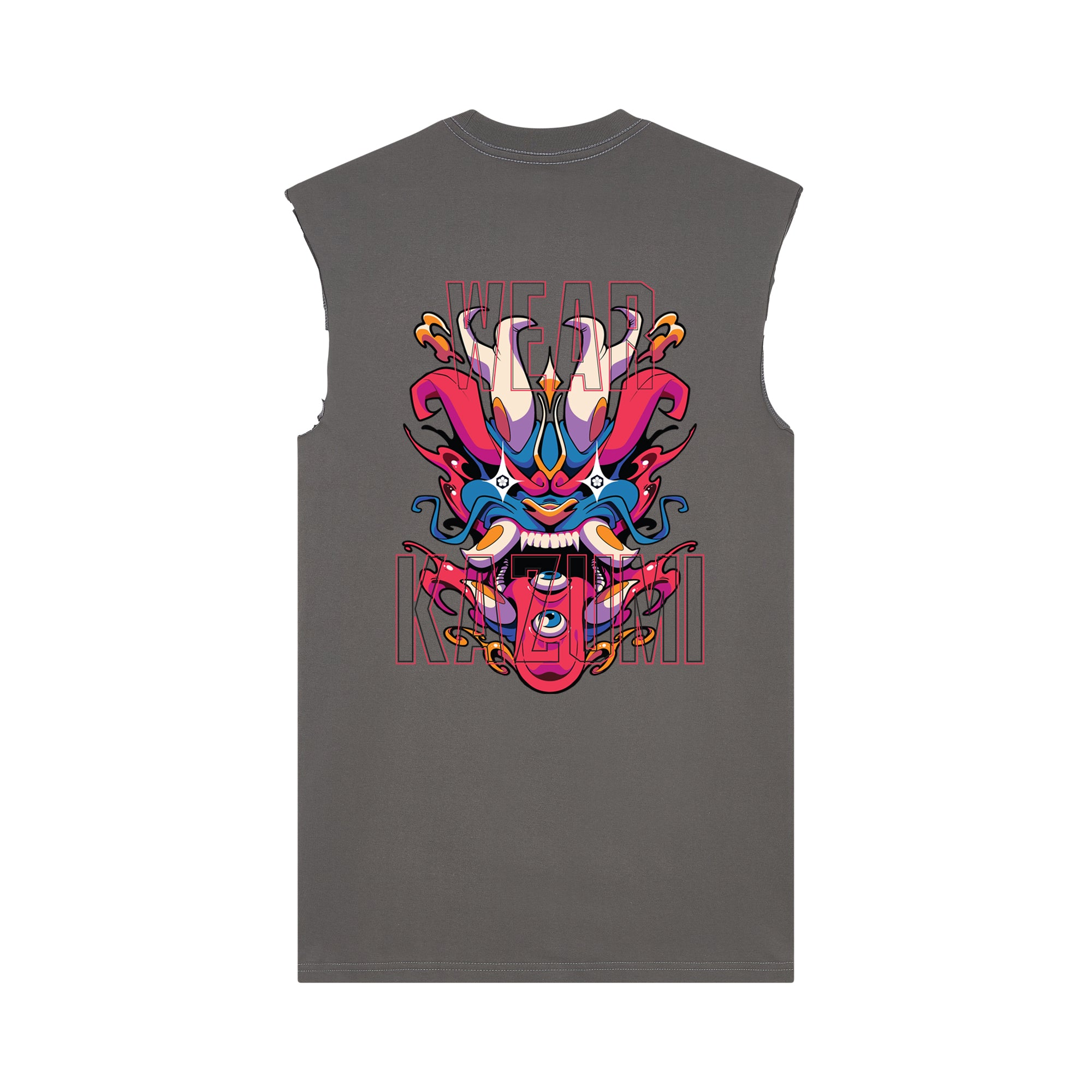 Ryu Muscle Tee — Gray Back | Wear Kazumi