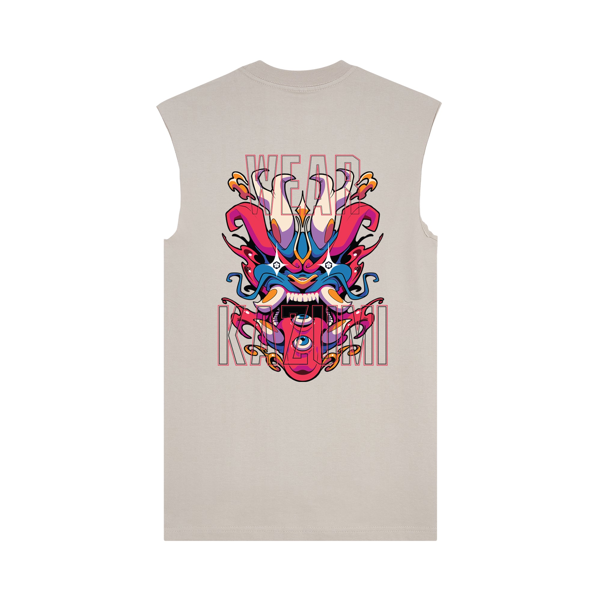 Ryu Muscle Tee — Oat Back | Wear Kazumi