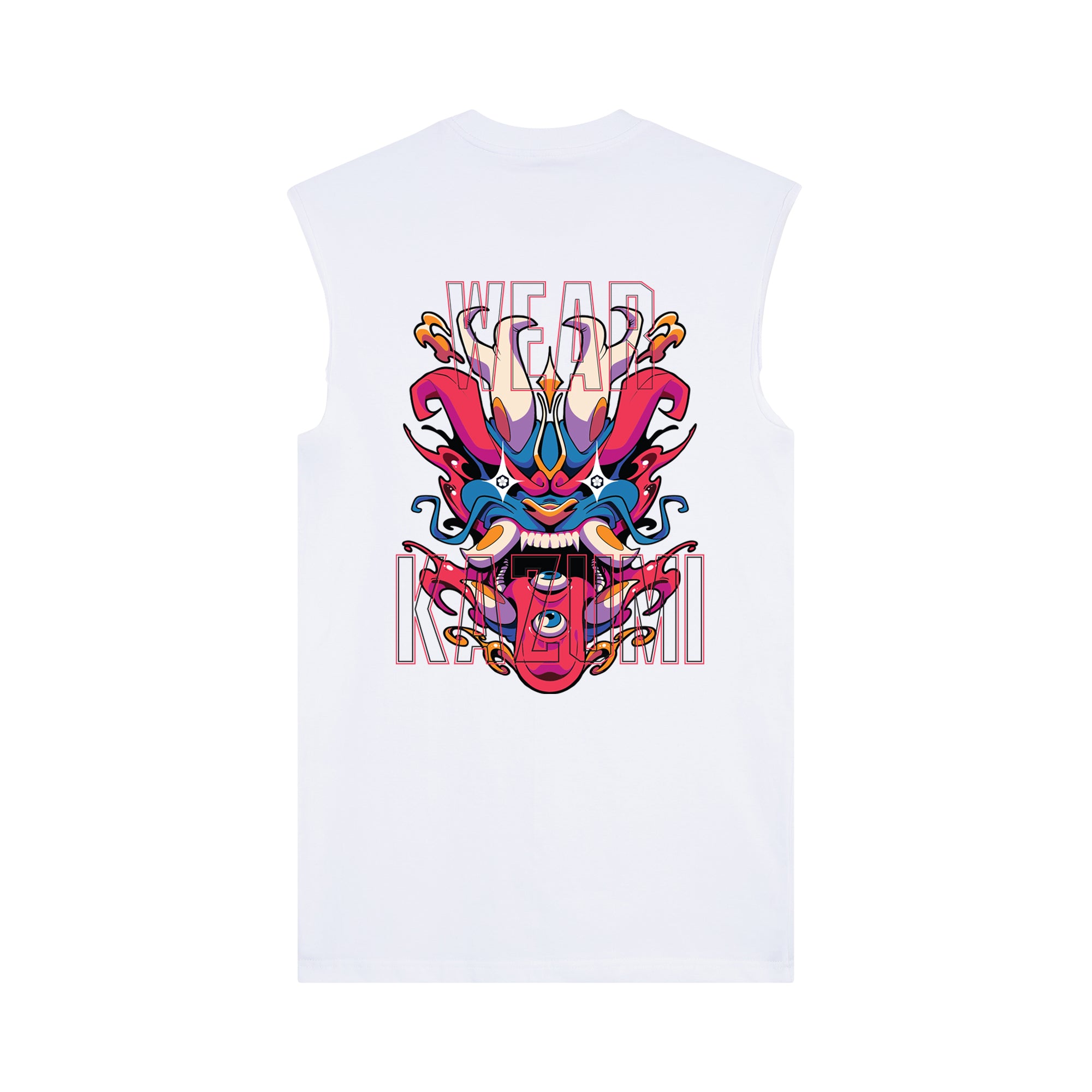 Ryu Muscle Tee — White Back | Wear Kazumi