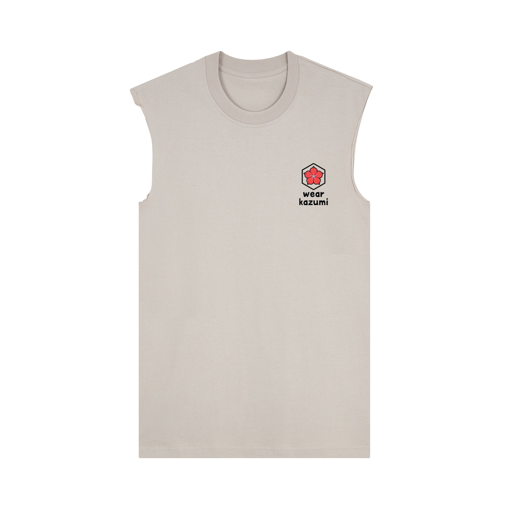 Sakana Muscle Tee — Oat Front | Wear Kazumi