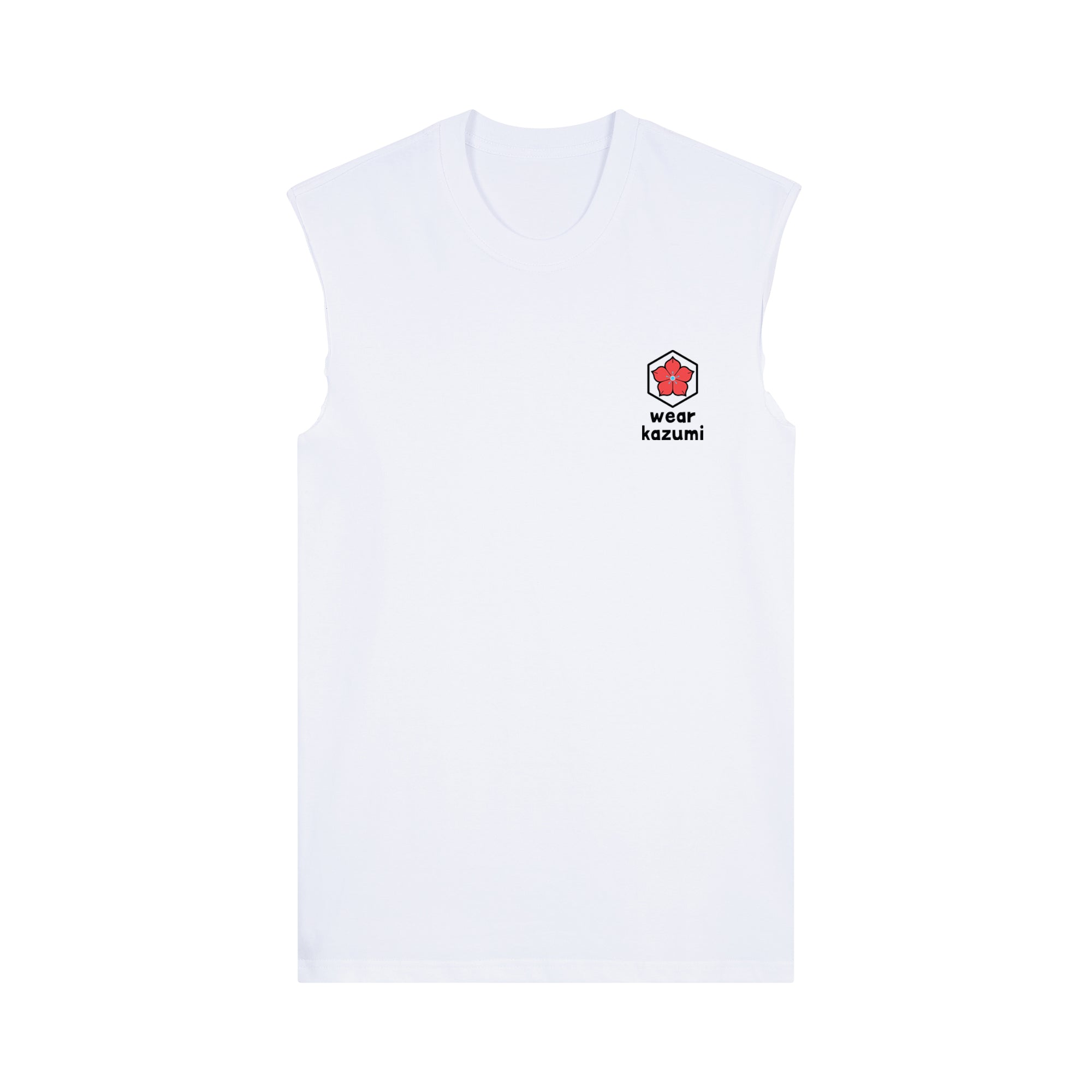 Sakana Muscle Tee — White Front | Wear Kazumi