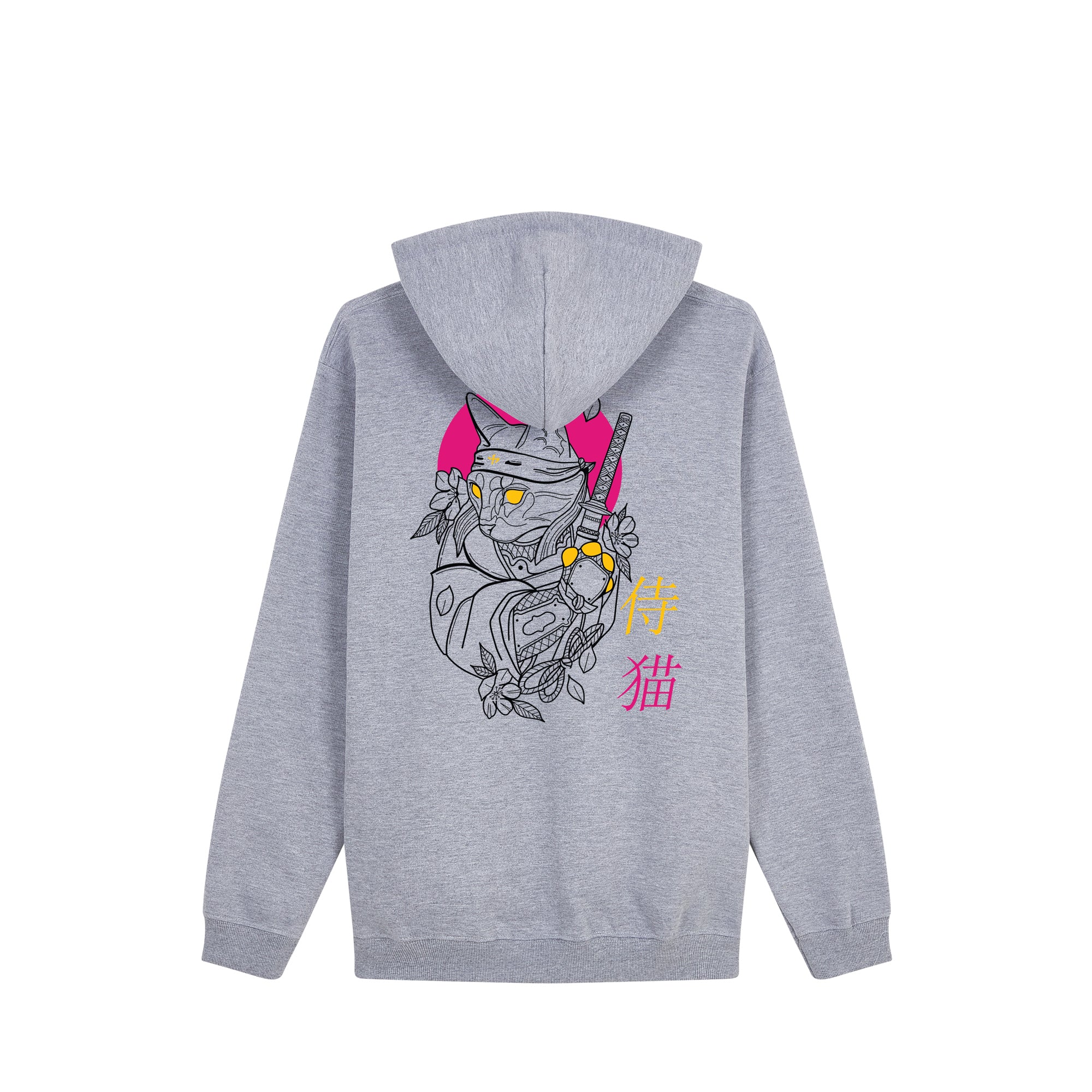 Shinobi Neko Hoodie — Gray Back | Wear Kazumi