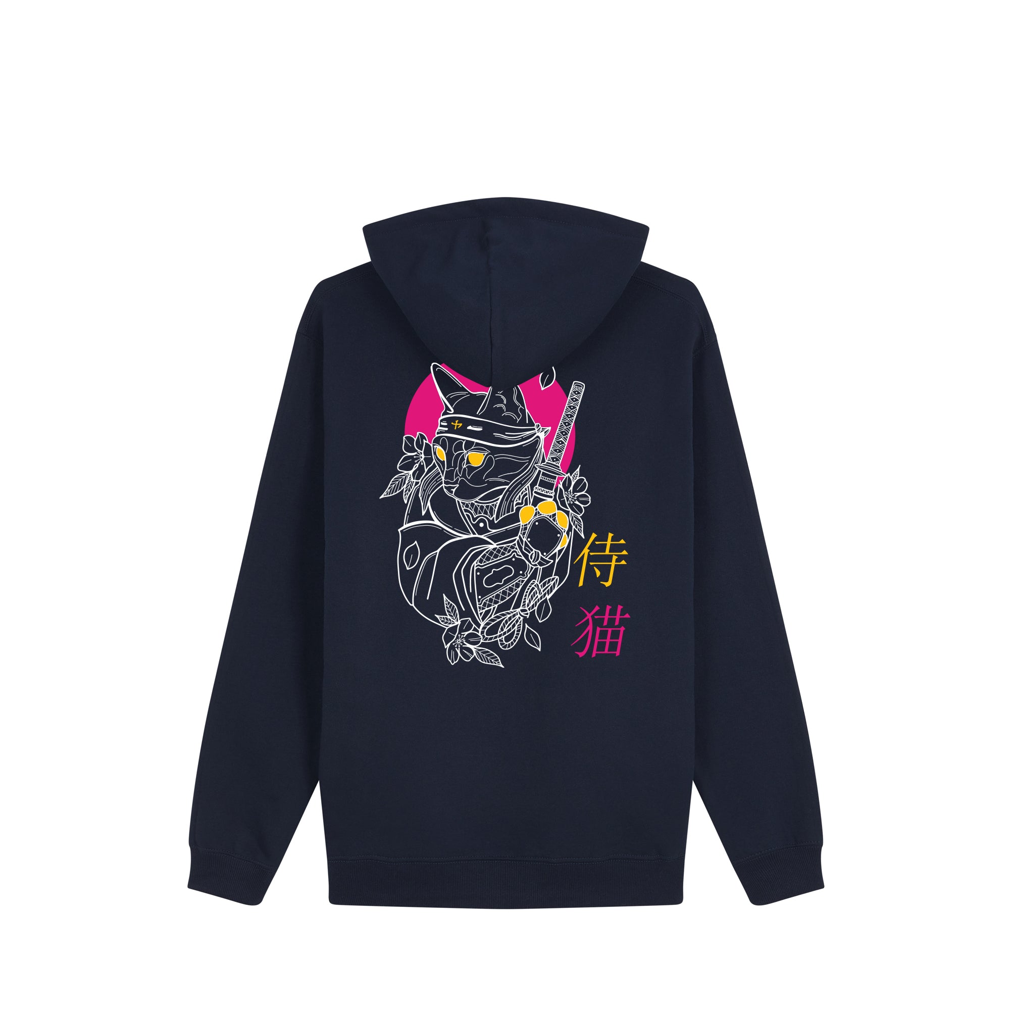 Shinobi Neko Hoodie — Navy Back | Wear Kazumi