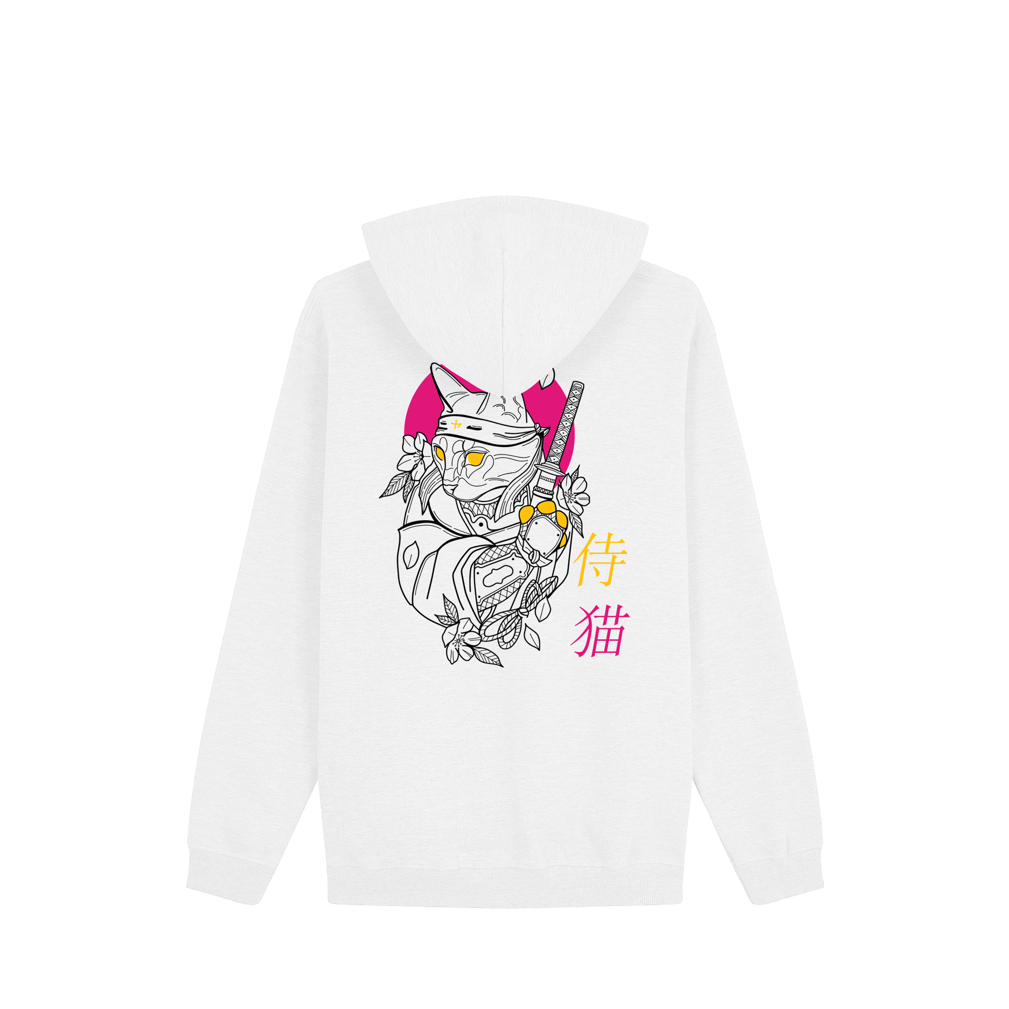 Shinobi Neko Hoodie — White Back | Wear Kazumi