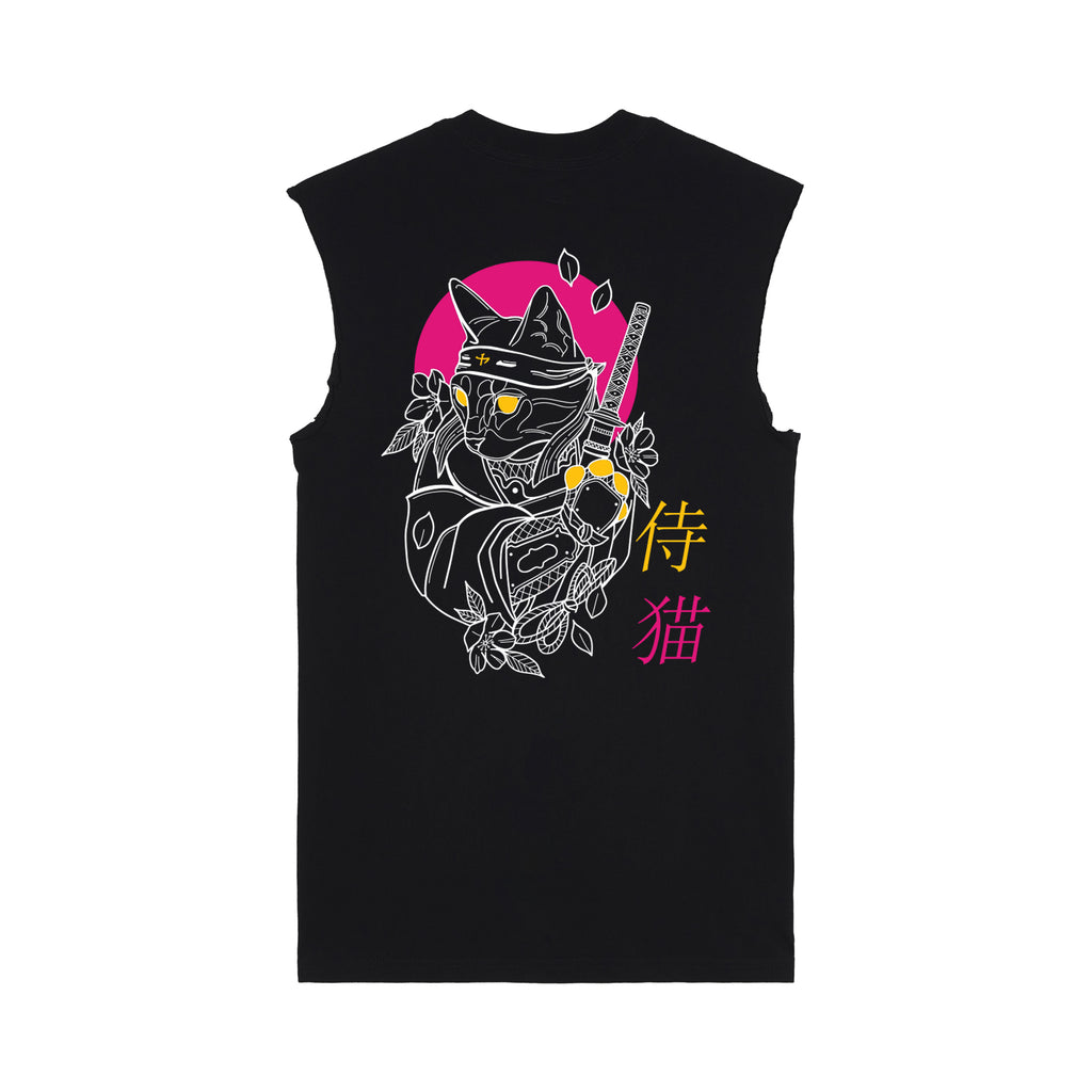 Shinobi Neko Muscle Tee — Black Back | Wear Kazumi