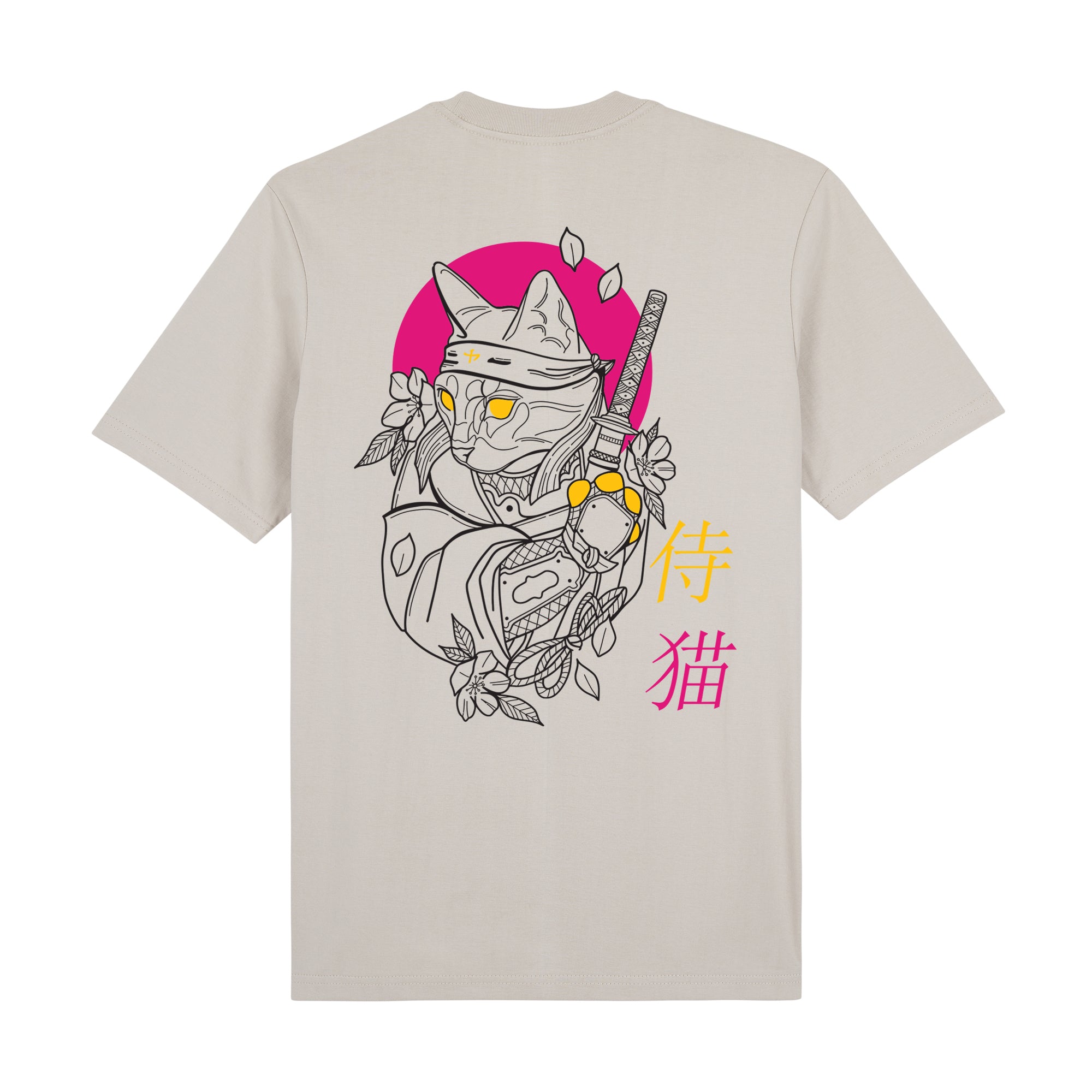 Shinobi Neko Premium T-Shirt — Beige Back | Wear Kazumi