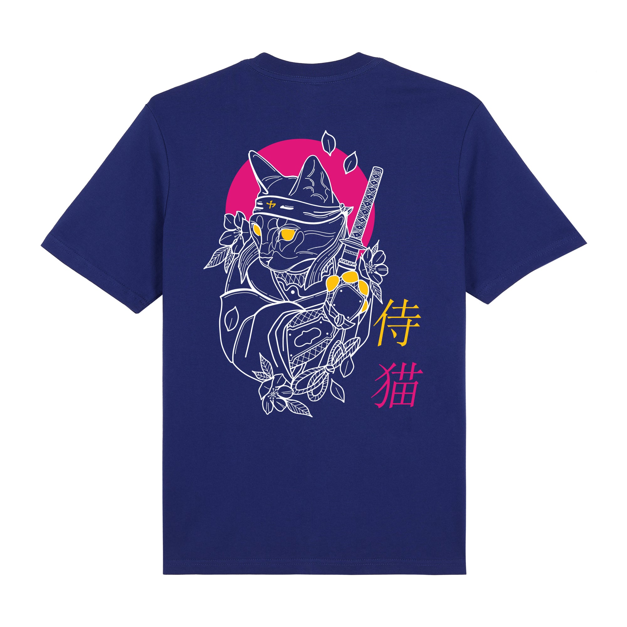 Shinobi Neko Premium T-Shirt — Blue Back | Wear Kazumi
