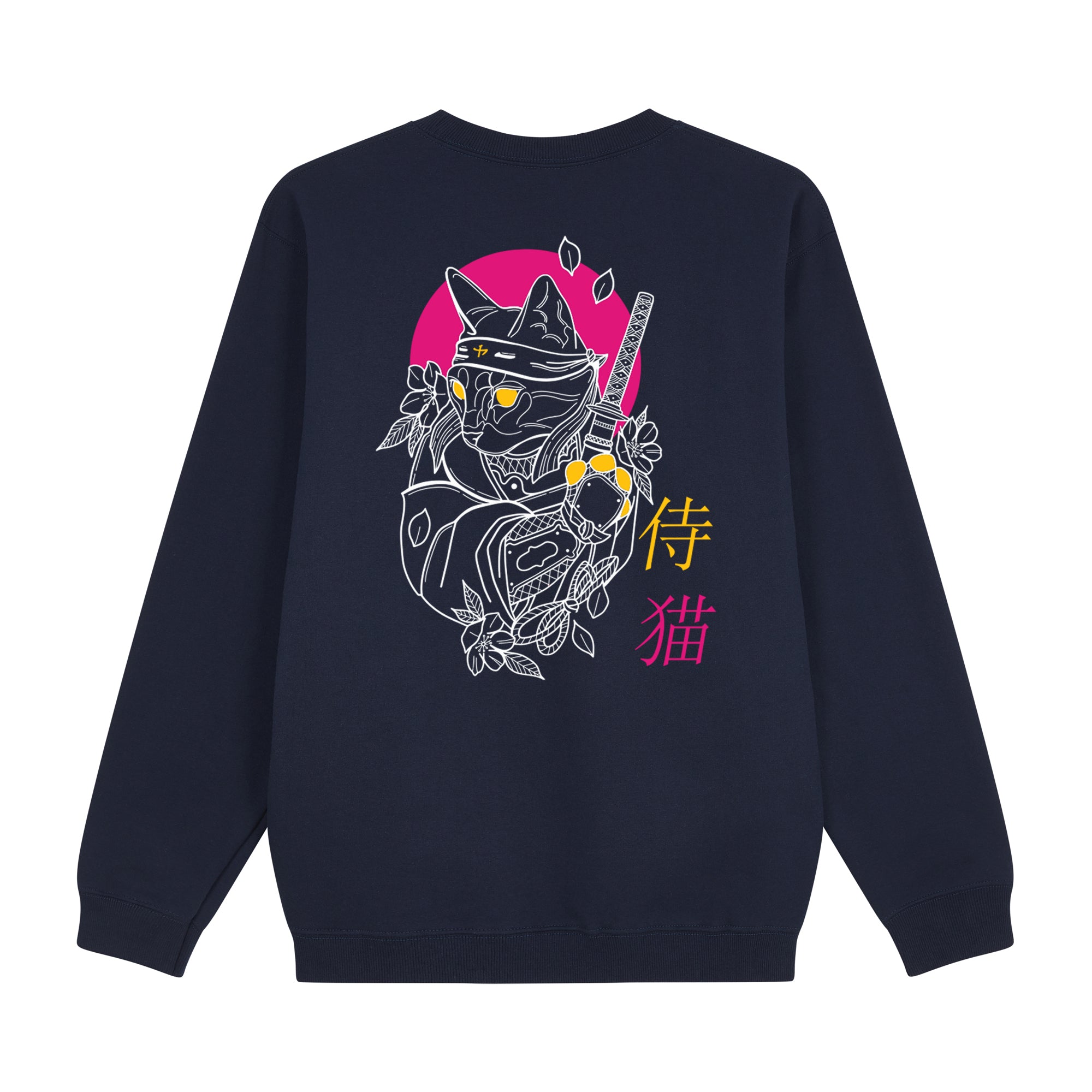 Shinobi Neko Sweatshirt — Navy Back | Wear Kazumi