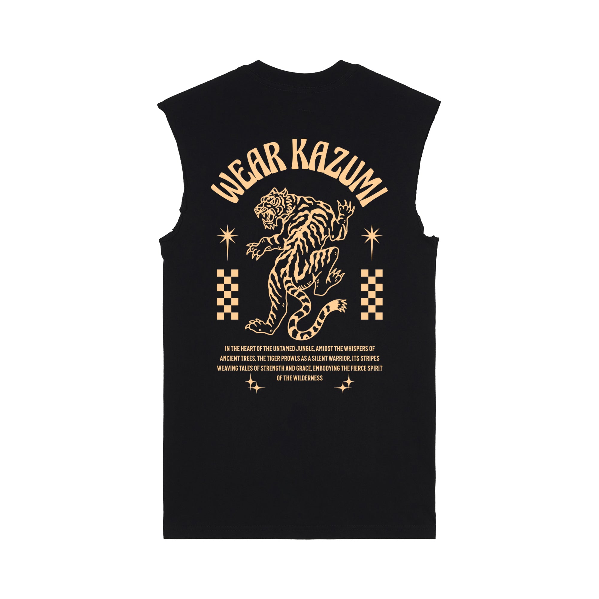 Tiger Muscle Tee — Black Back | Wear Kazumi