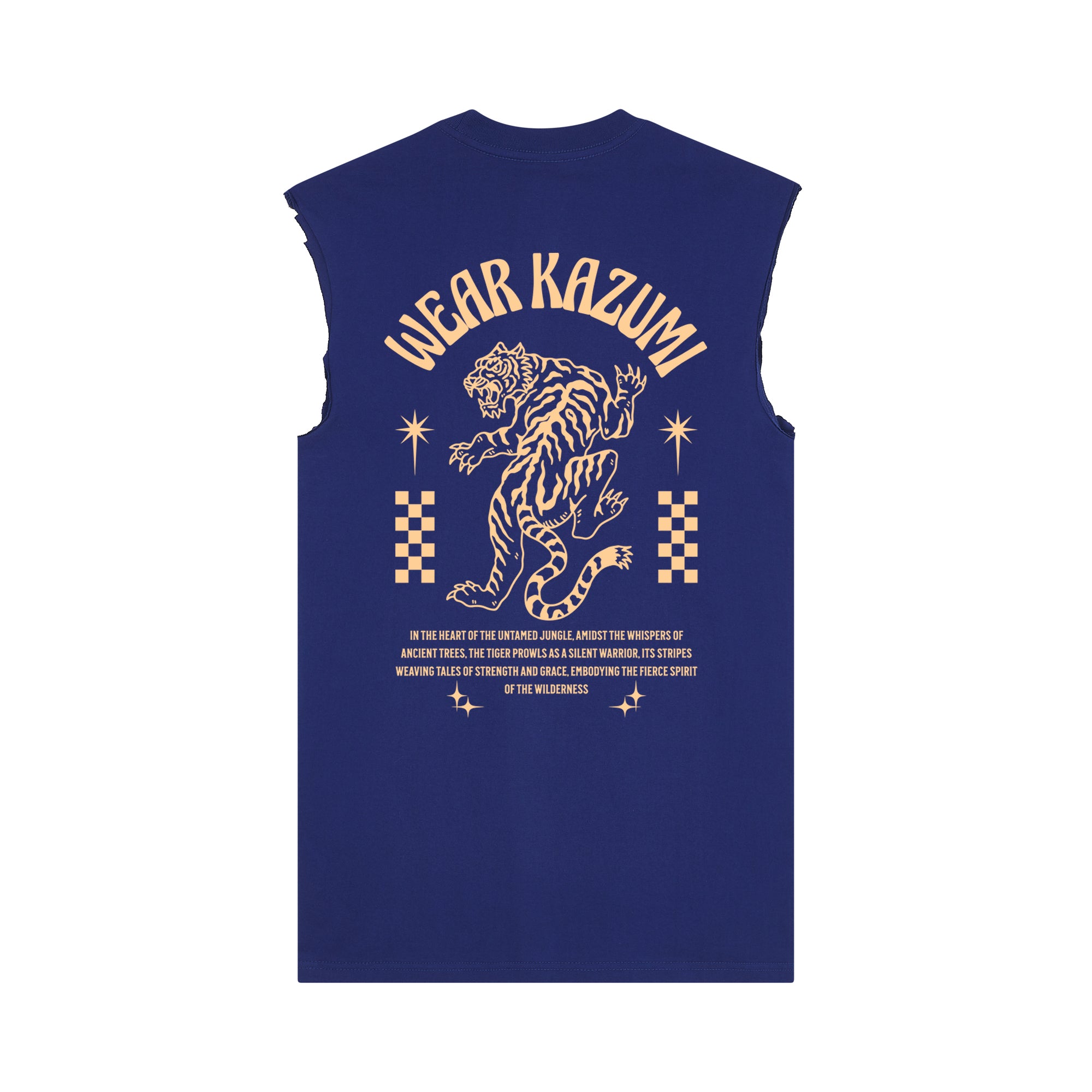 Tiger Muscle Tee — Blue Back | Wear Kazumi