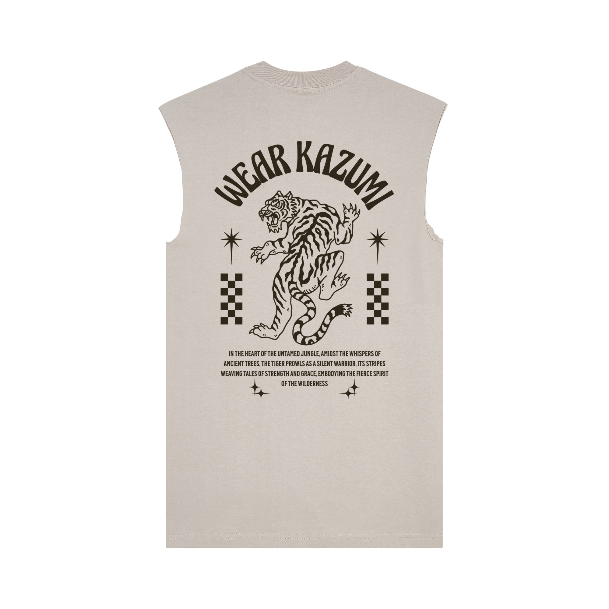Tiger Muscle Tee — Oat Back | Wear Kazumi
