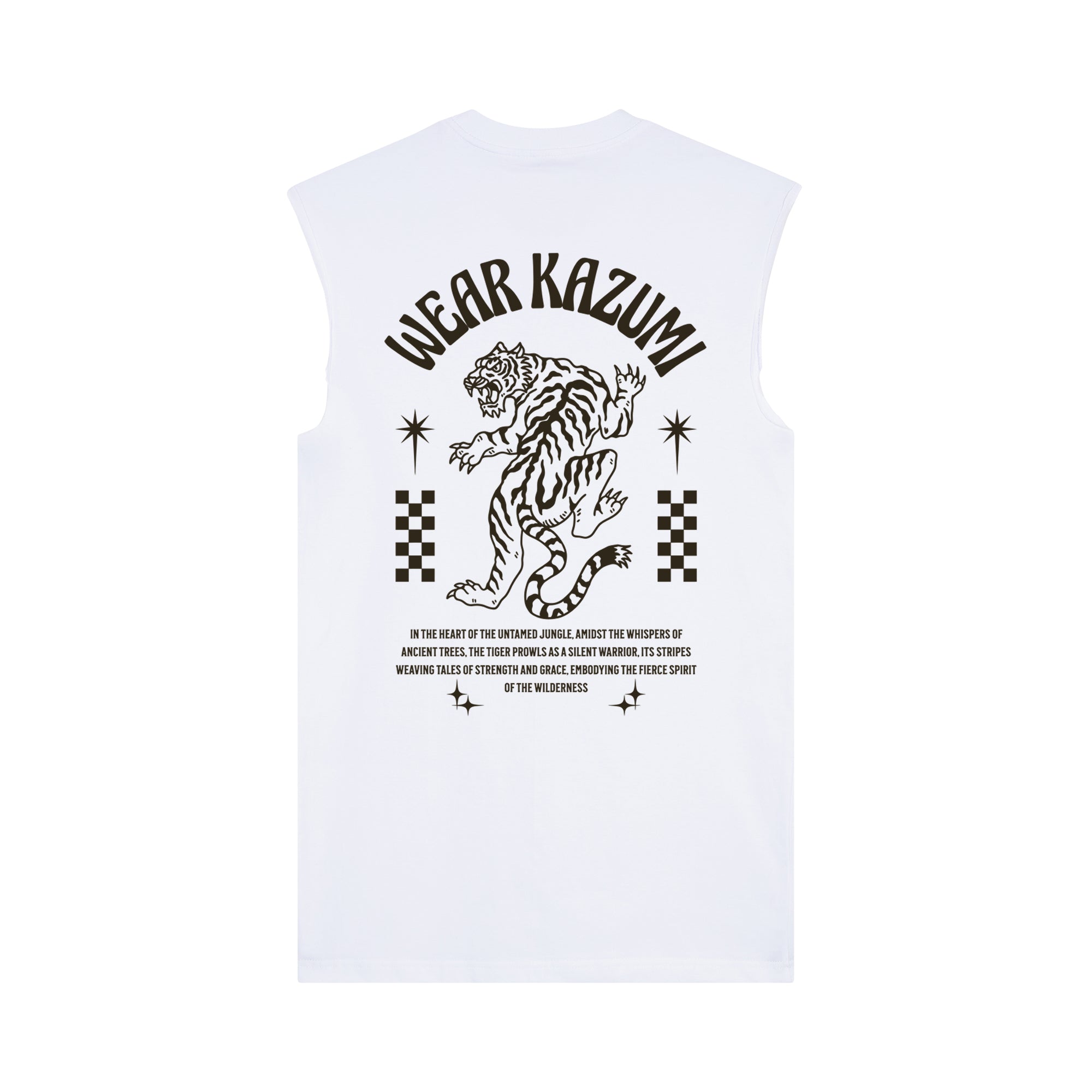 Tiger Muscle Tee — White Back | Wear Kazumi