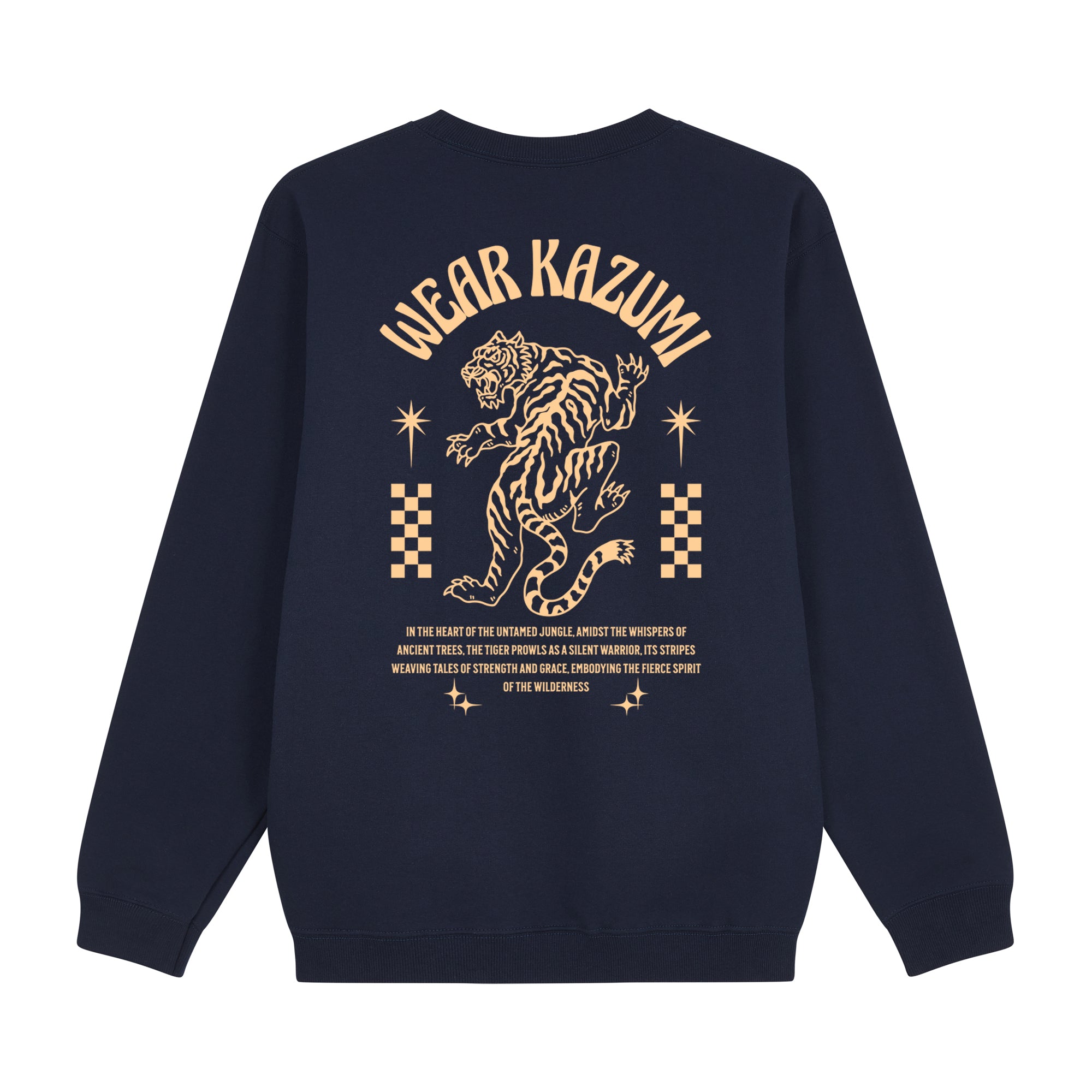 Tiger Sweatshirt — Navy Back | Wear Kazumi