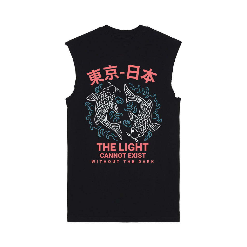Twin Koi Muscle Tee — Black Back | Wear Kazumi