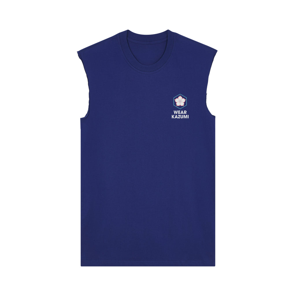Twin Koi Muscle Tee — Blue Front | Wear Kazumi