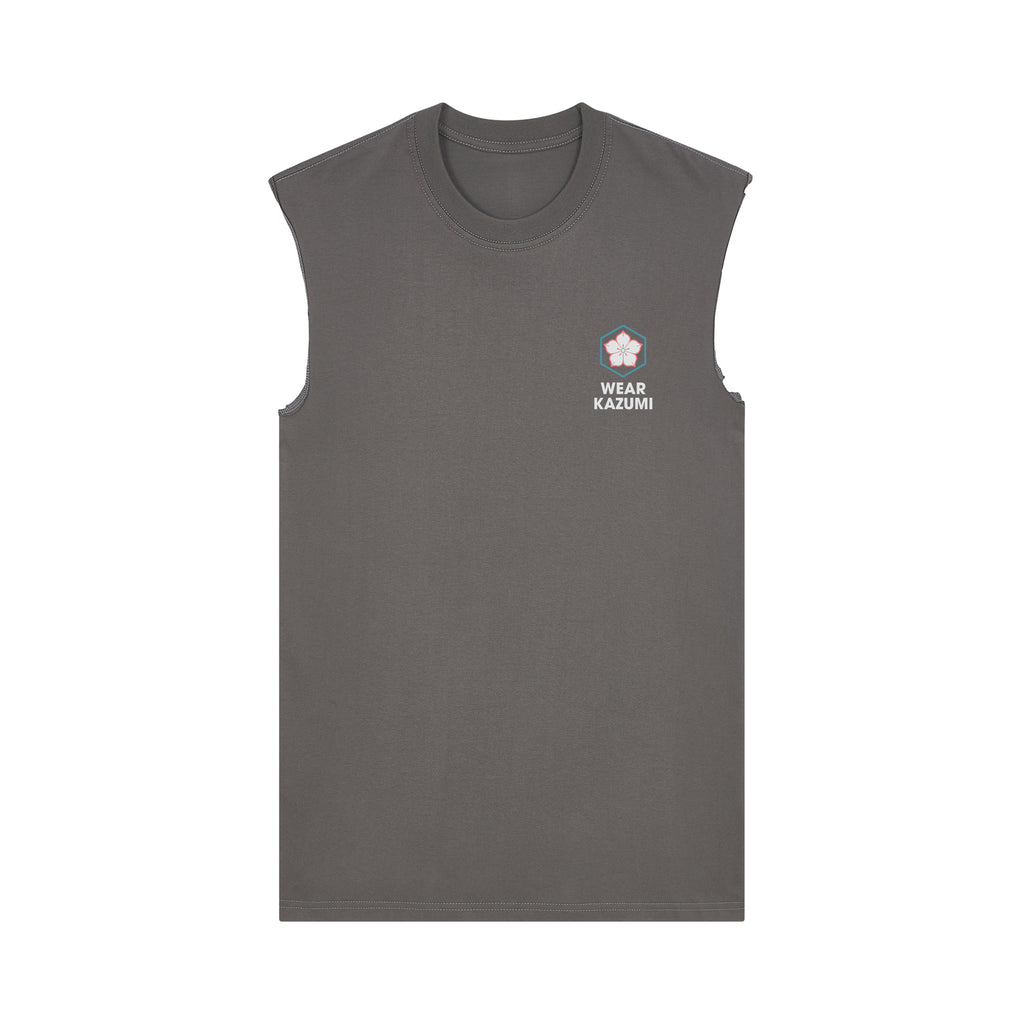 Twin Koi Muscle Tee — Gray Front | Wear Kazumi