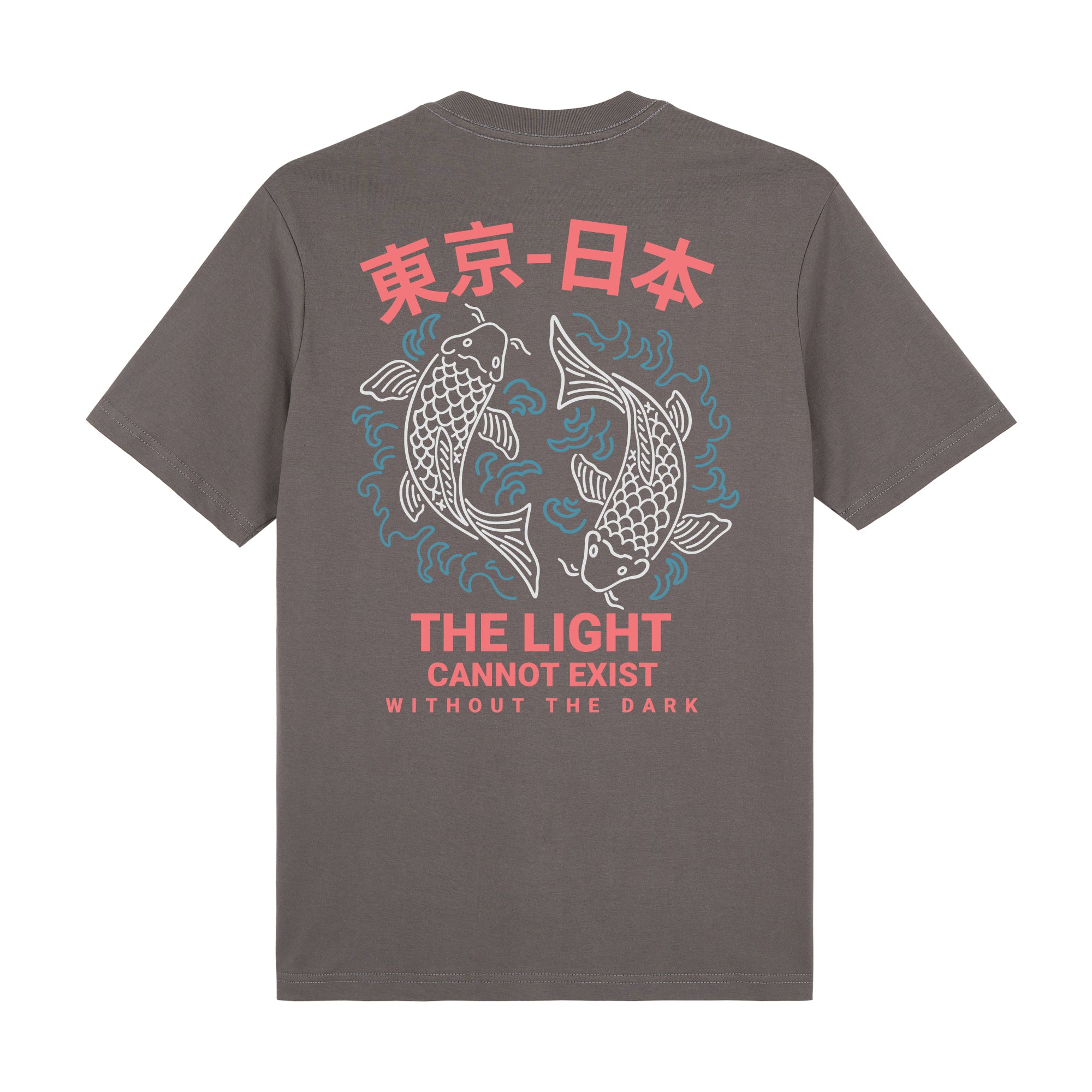 Twin Koi Premium T-Shirt — Gray Back | Wear Kazumi