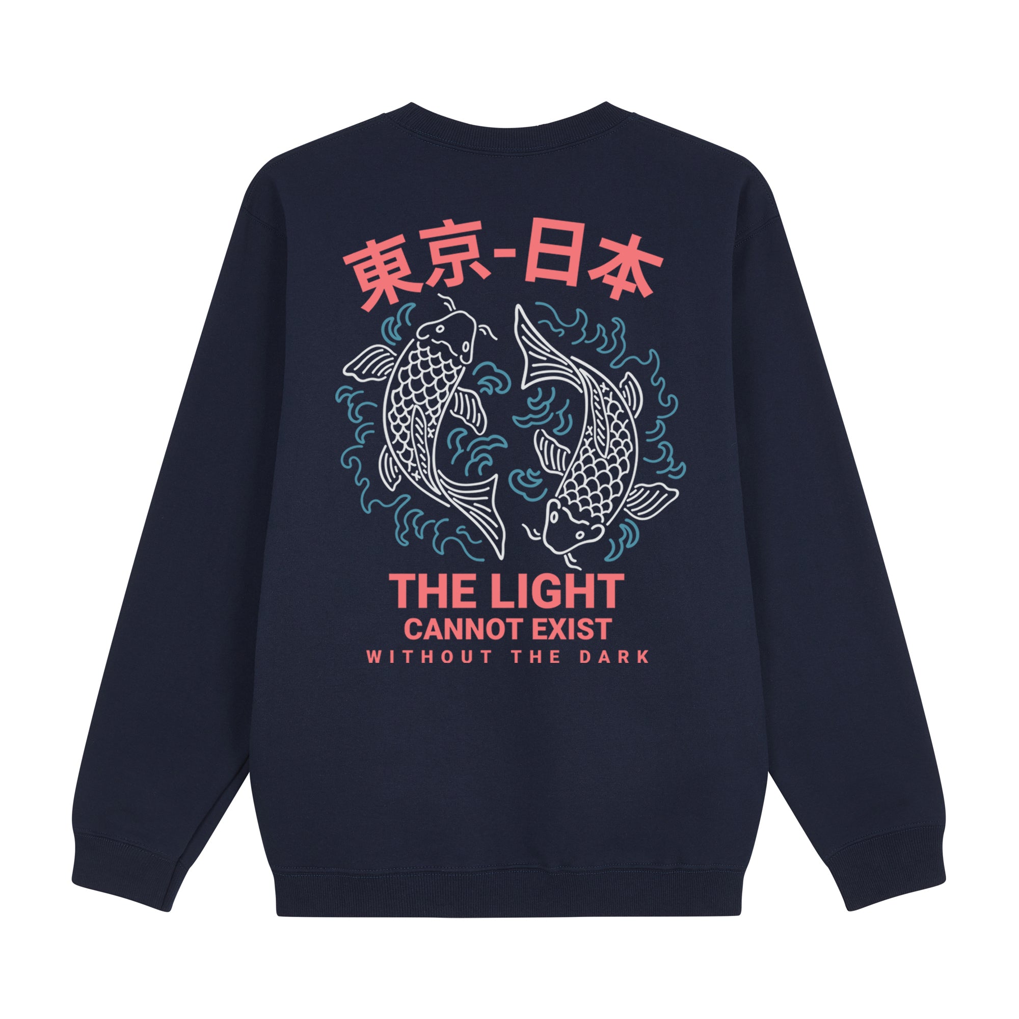Twin Koi Sweatshirt — Navy Back | Wear Kazumi